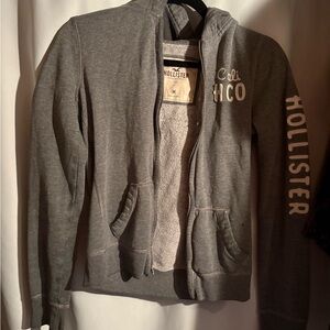 Hollister Women's Gray Hoodie with Logo